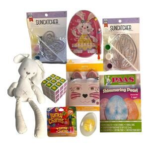 Kids Easter Gift Set – Bunny Plush, Crafts, Egg Dye Kit, Lip Balm & More